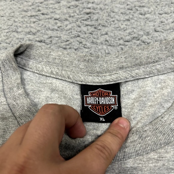 Harley Davidson Shirt Mens Extra Large Gray Eagle Alligator Florida Crew Neck - Picture 11 of 15